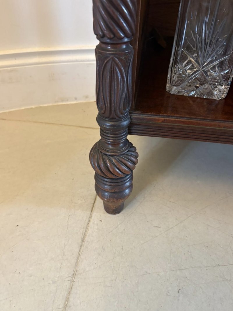 Antique Regency Rosewood Brass Inlaid Open Bookcase Chiffonier - Image 7