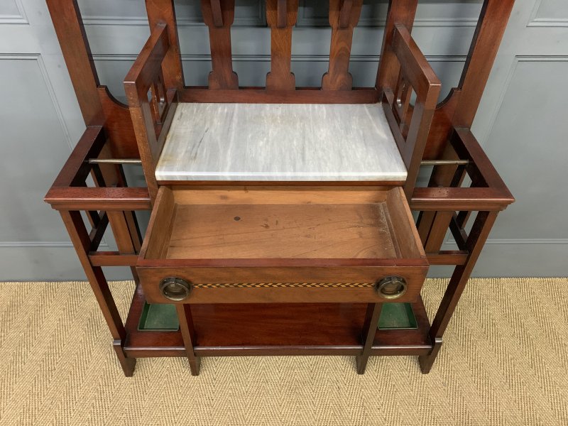 Arts and Crafts Inlaid Mahogany Hall Stand - Image 17
