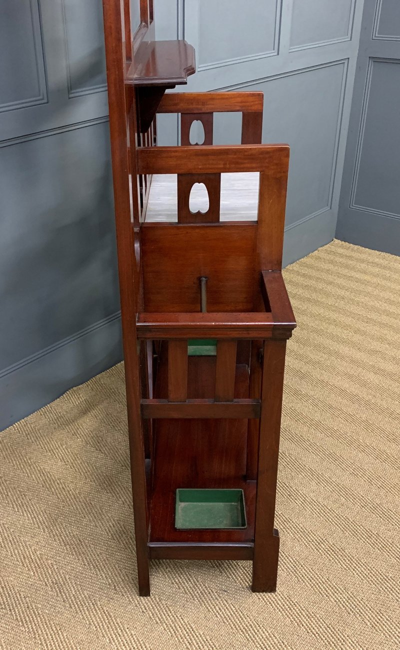 Arts and Crafts Inlaid Mahogany Hall Stand - Image 6