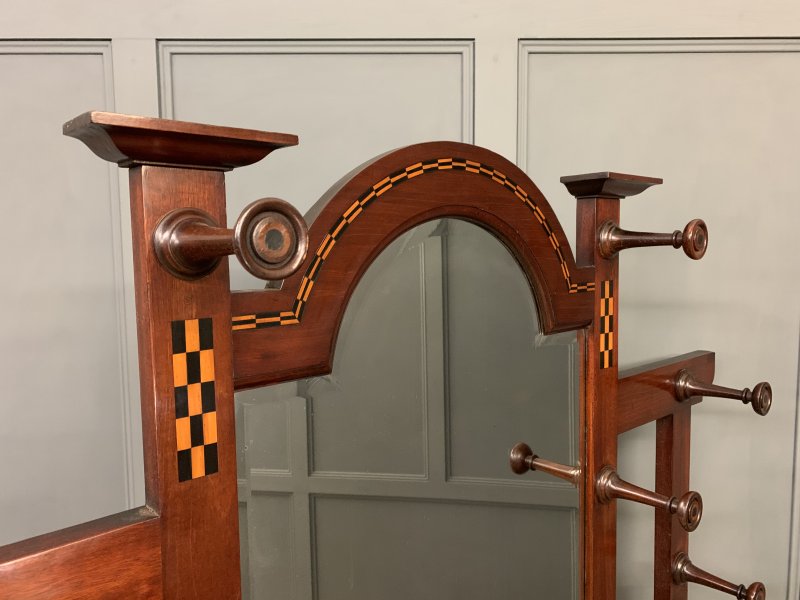 Arts and Crafts Inlaid Mahogany Hall Stand - Image 14