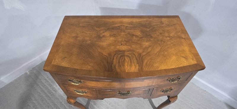 Burr Walnut Queen Anne Low Boy - Image 6