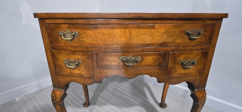 Burr Walnut Queen Anne Low Boy - Image 7