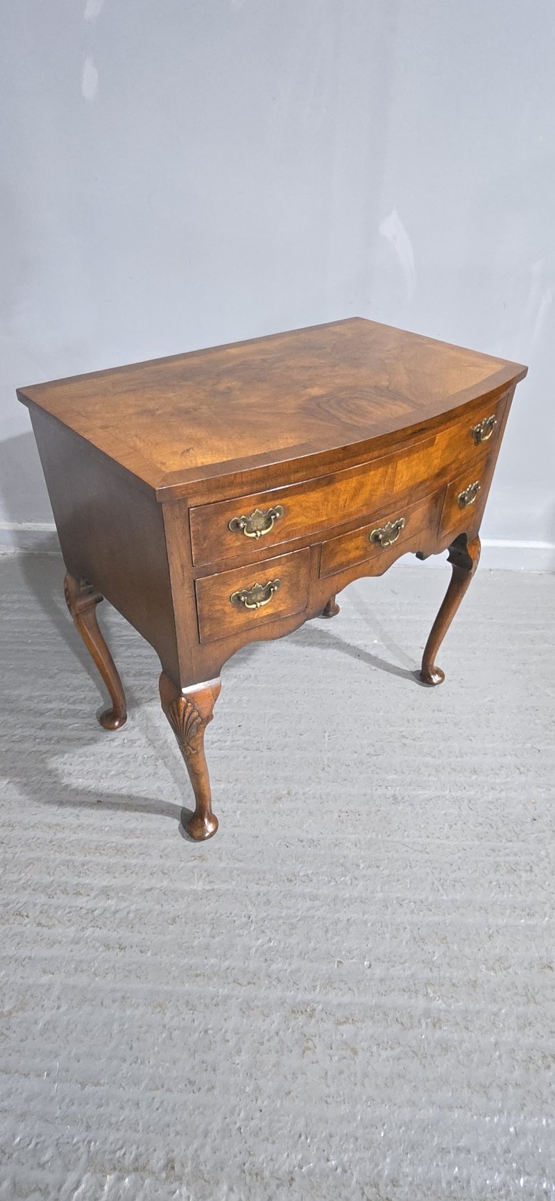 Burr Walnut Queen Anne Low Boy - Image 12