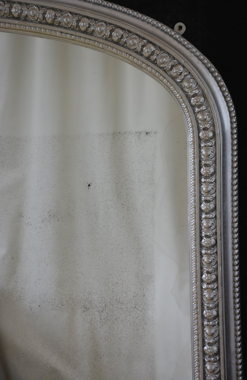 Antique Victorian Silver Overmantel Mirror H123cm - Image 12