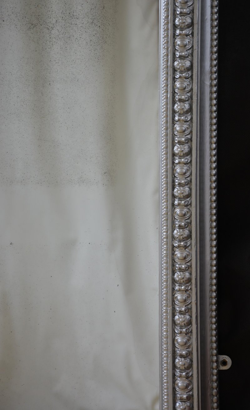 Antique Victorian Silver Overmantel Mirror H123cm - Image 5