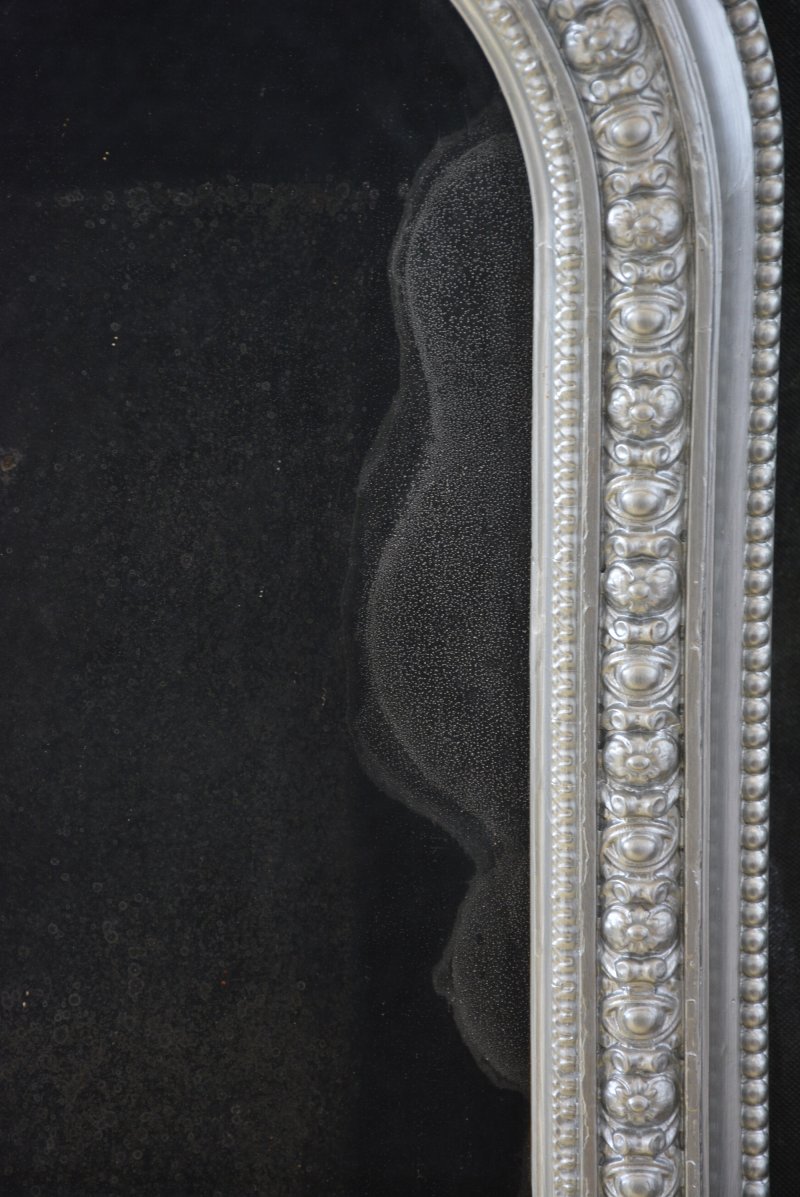 Antique Victorian Silver Overmantel Mirror H123cm - Image 13