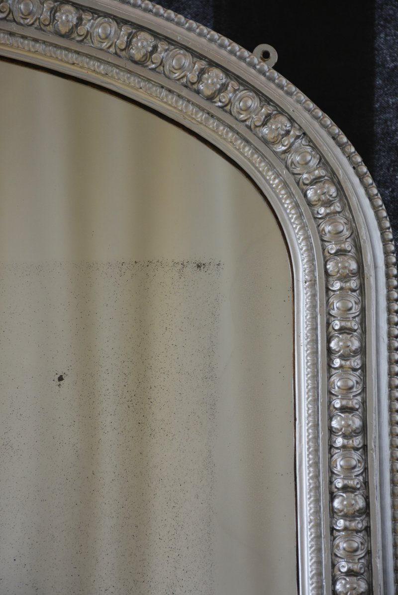 Antique Victorian Silver Overmantel Mirror H123cm - Image 10