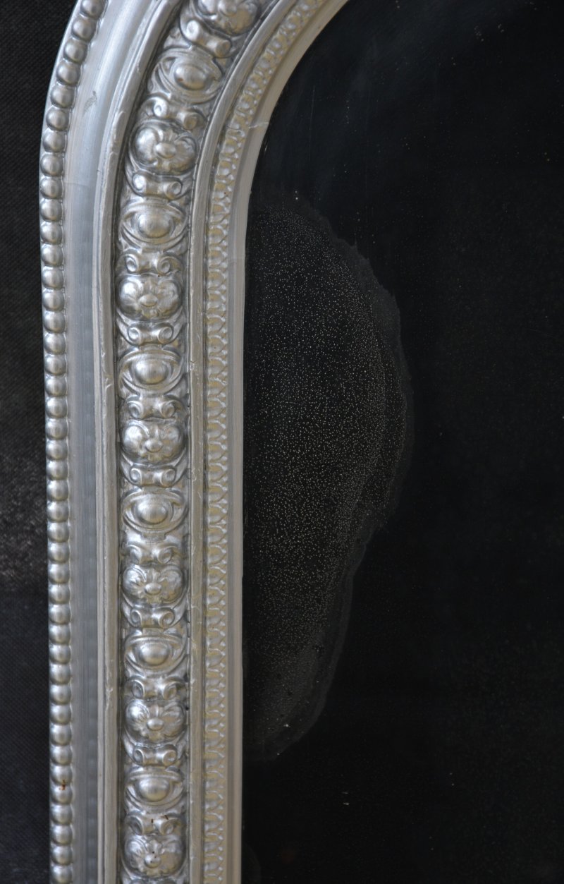 Antique Victorian Silver Overmantel Mirror H123cm - Image 11