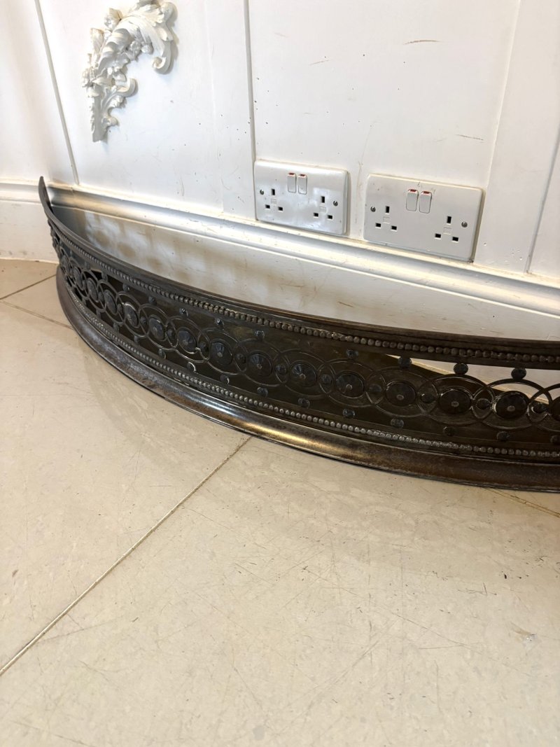 Antique George III Steel Fire Fender Pierced Decorative Serpentine Front - Image 5