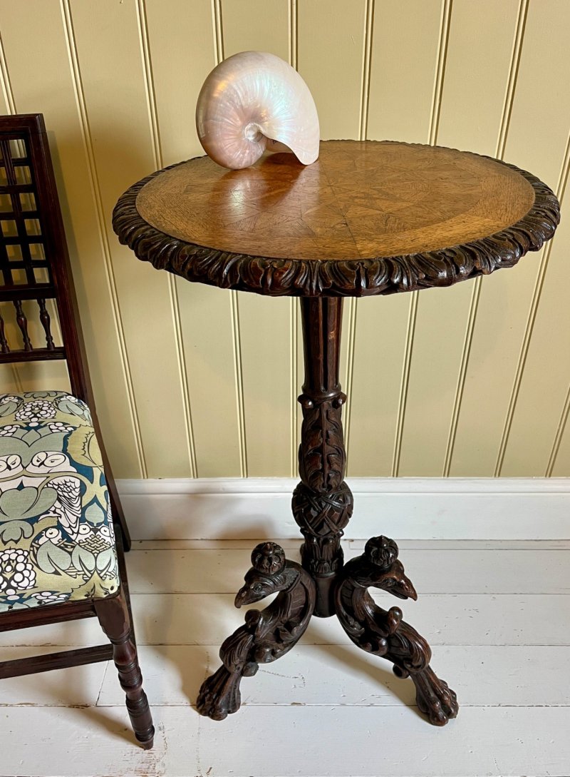 French 19th Century Carved Oak Table