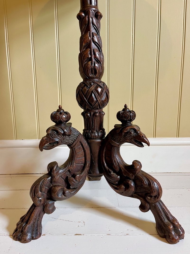 French 19th Century Carved Oak Table - Image 4