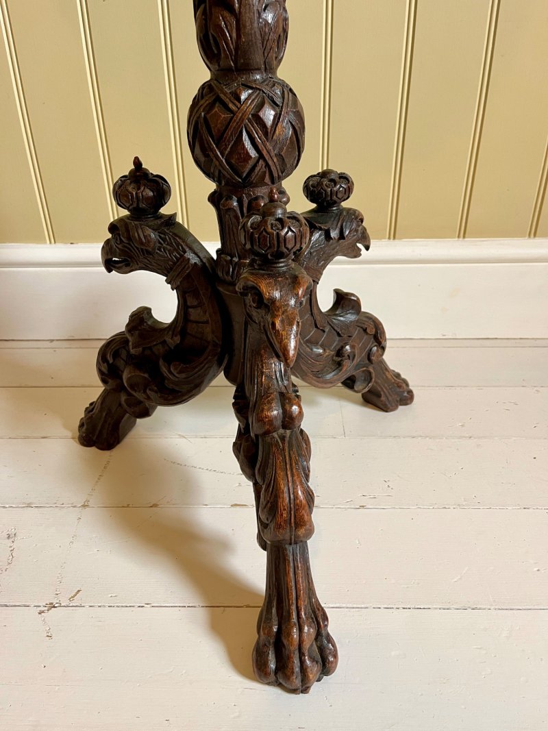 French 19th Century Carved Oak Table - Image 6