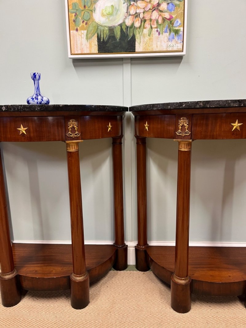 Pair Of 19th Century French Empire Style Consoles - Image 2