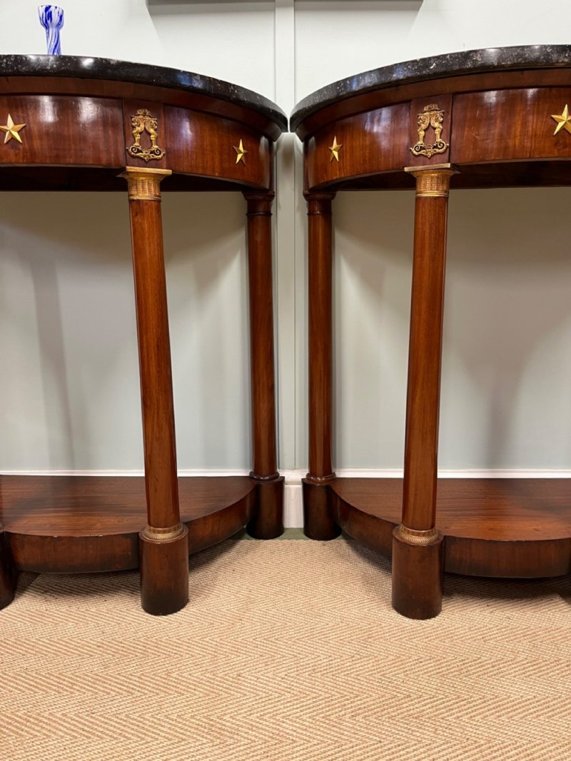 Pair Of 19th Century French Empire Style Consoles - Image 5