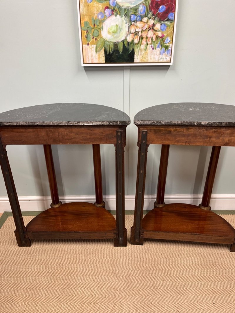 Pair Of 19th Century French Empire Style Consoles - Image 8