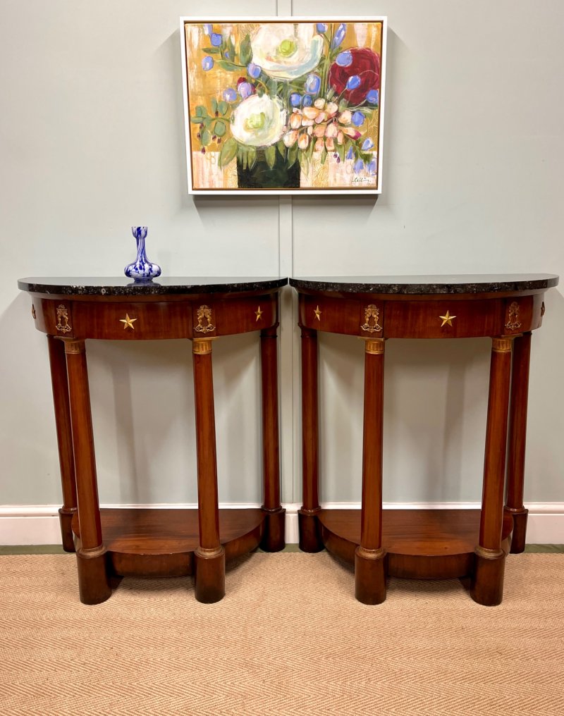 Pair Of 19th Century French Empire Style Consoles
