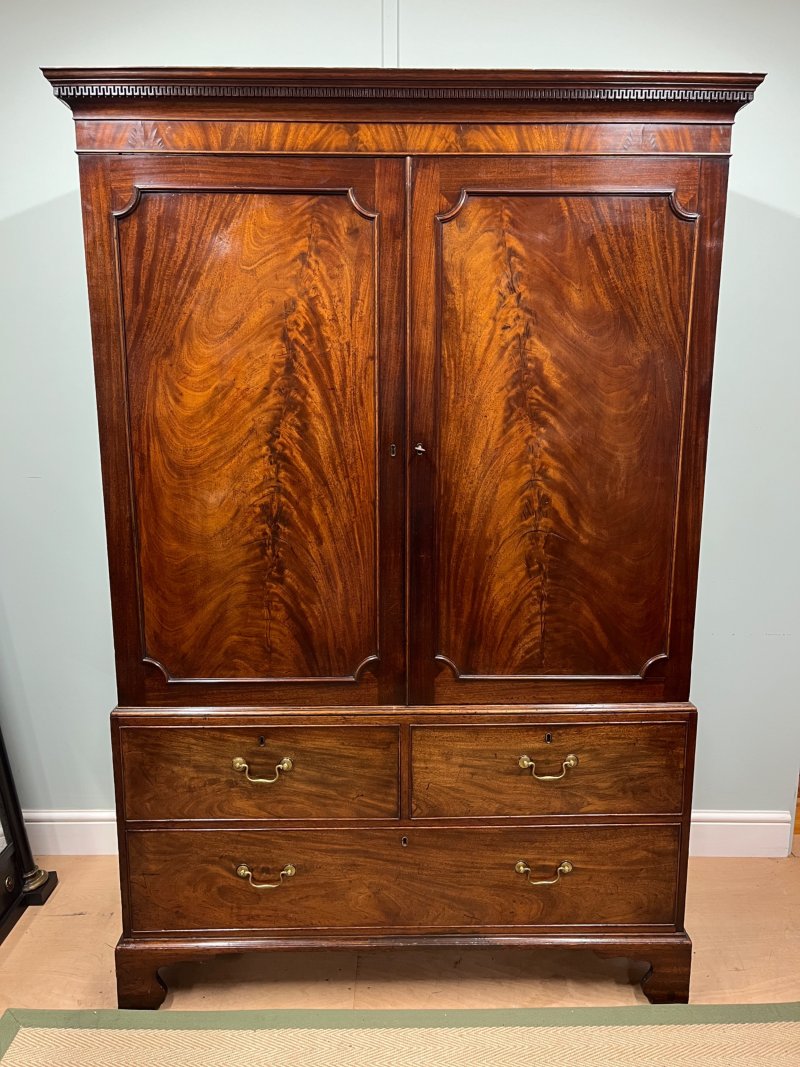 19th Century Mahogany Linen Press