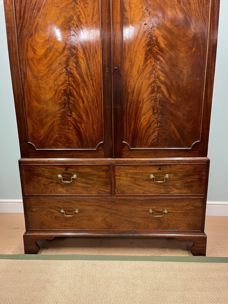 19th Century Mahogany Linen Press - Image 10