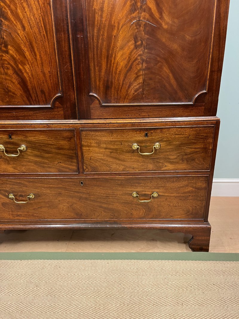 19th Century Mahogany Linen Press - Image 11