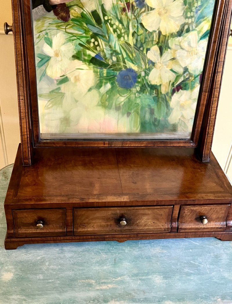 Edwardian Walnut Toilet Dressing Table Mirror - Image 2