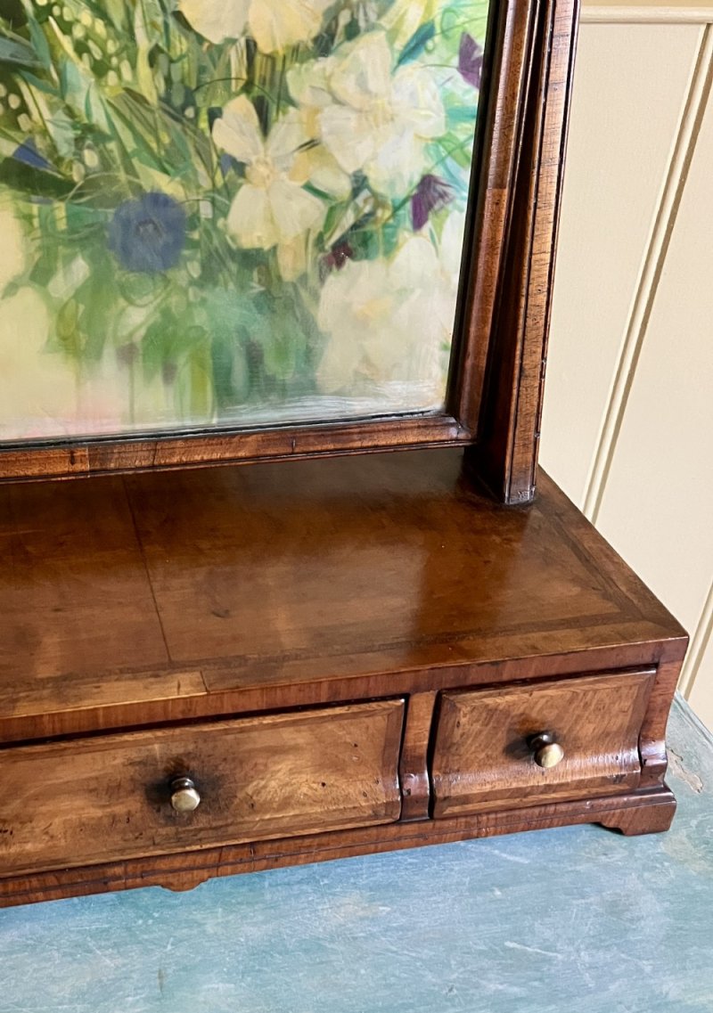 Edwardian Walnut Toilet Dressing Table Mirror - Image 5