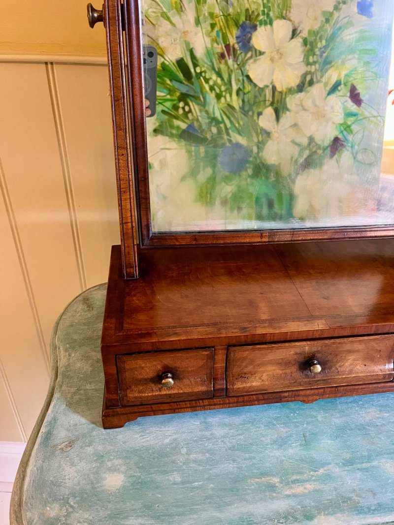 Edwardian Walnut Toilet Dressing Table Mirror - Image 7