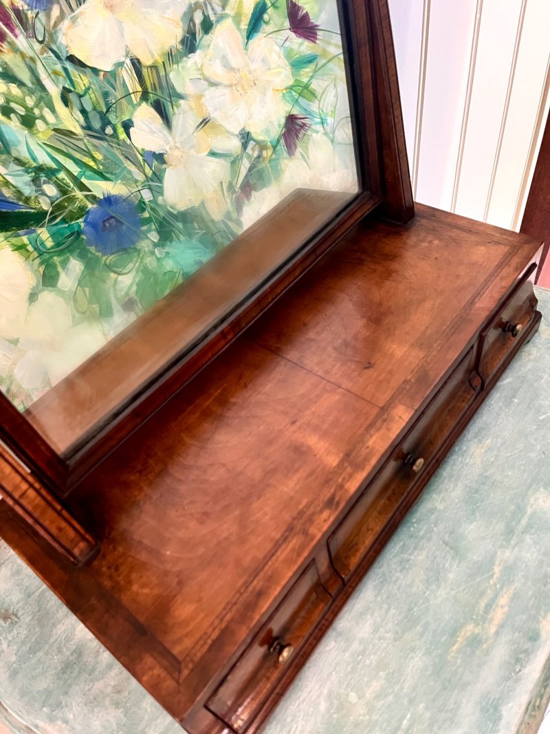 Edwardian Walnut Toilet Dressing Table Mirror - Image 8