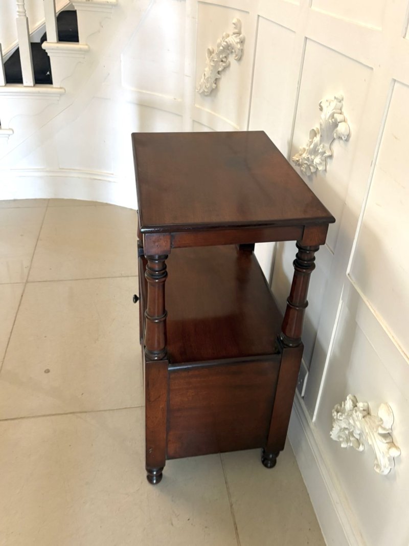 Antique English Victorian Mahogany Bedside Cupboard Pot Cupboard Lamp Table - Image 4