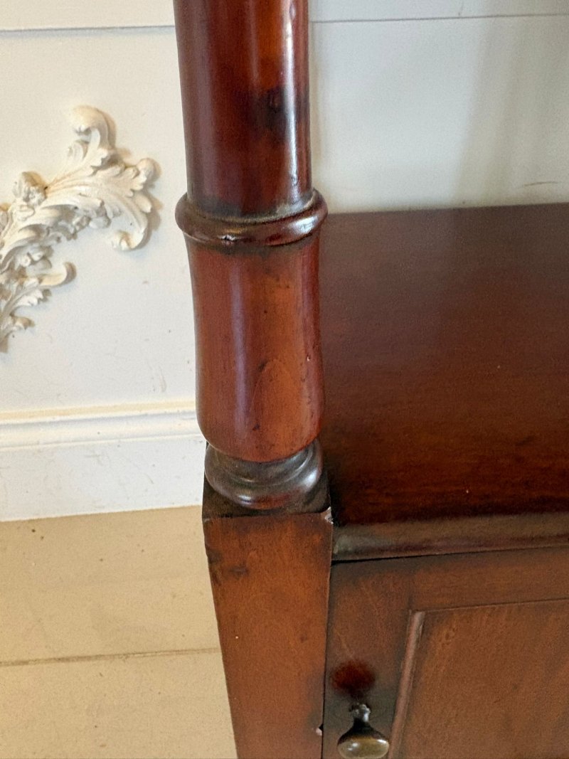 Antique English Victorian Mahogany Bedside Cupboard Pot Cupboard Lamp Table - Image 9