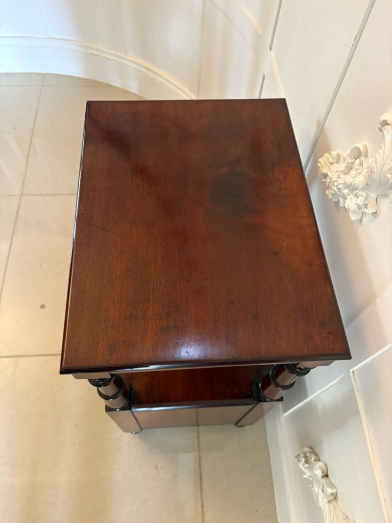 Antique English Victorian Mahogany Bedside Cupboard Pot Cupboard Lamp Table - Image 6