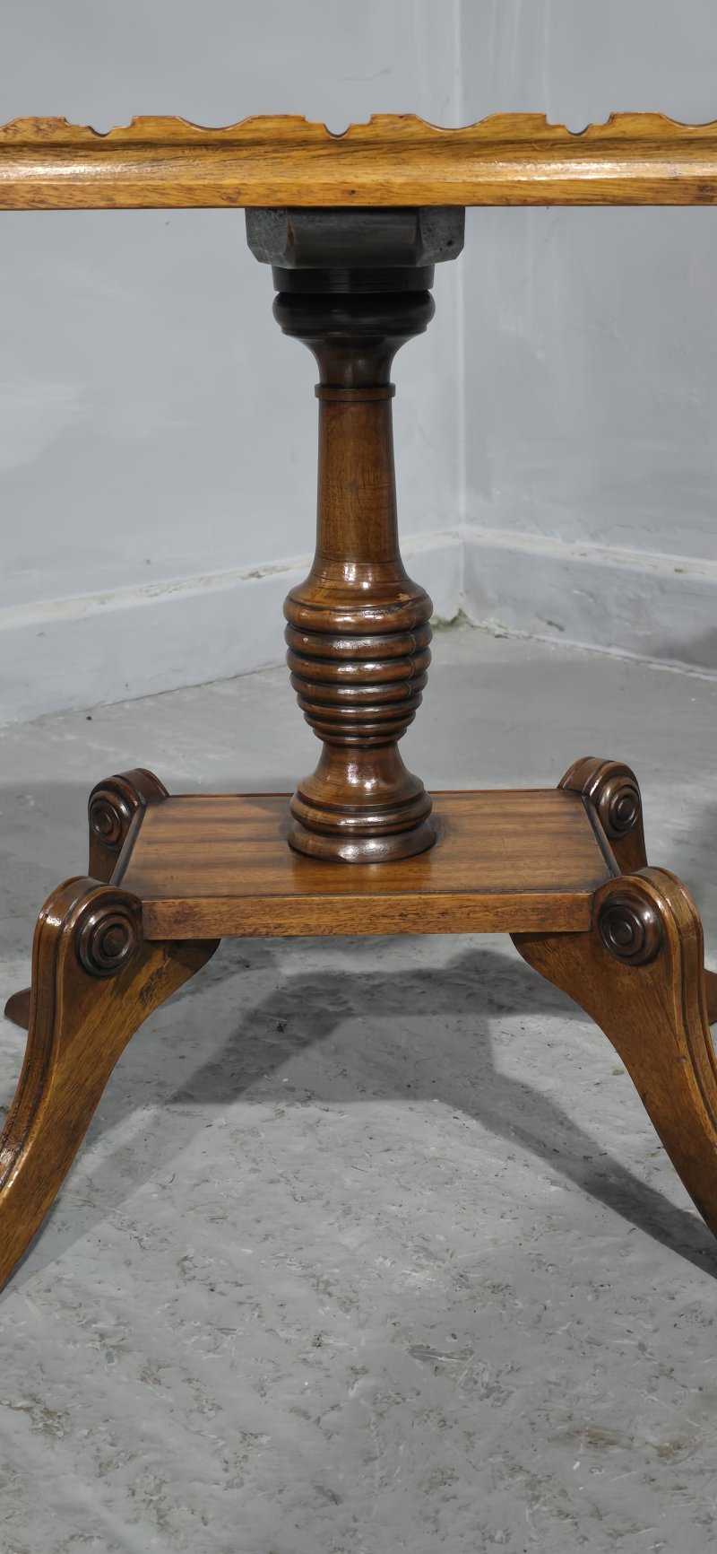 Pair English Walnut Inlaid Wine Tables - Image 3