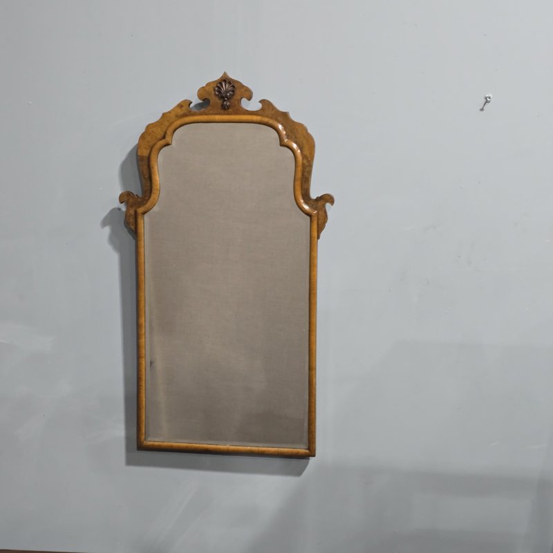 Queen Anne Burr Walnut Wall Mirror - Image 2