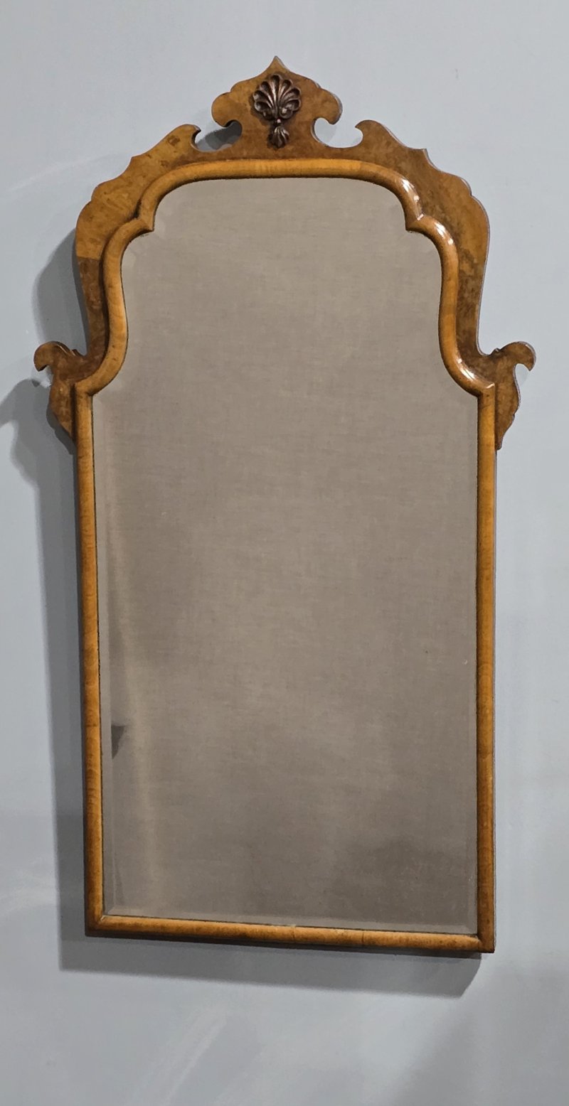 Queen Anne Burr Walnut Wall Mirror