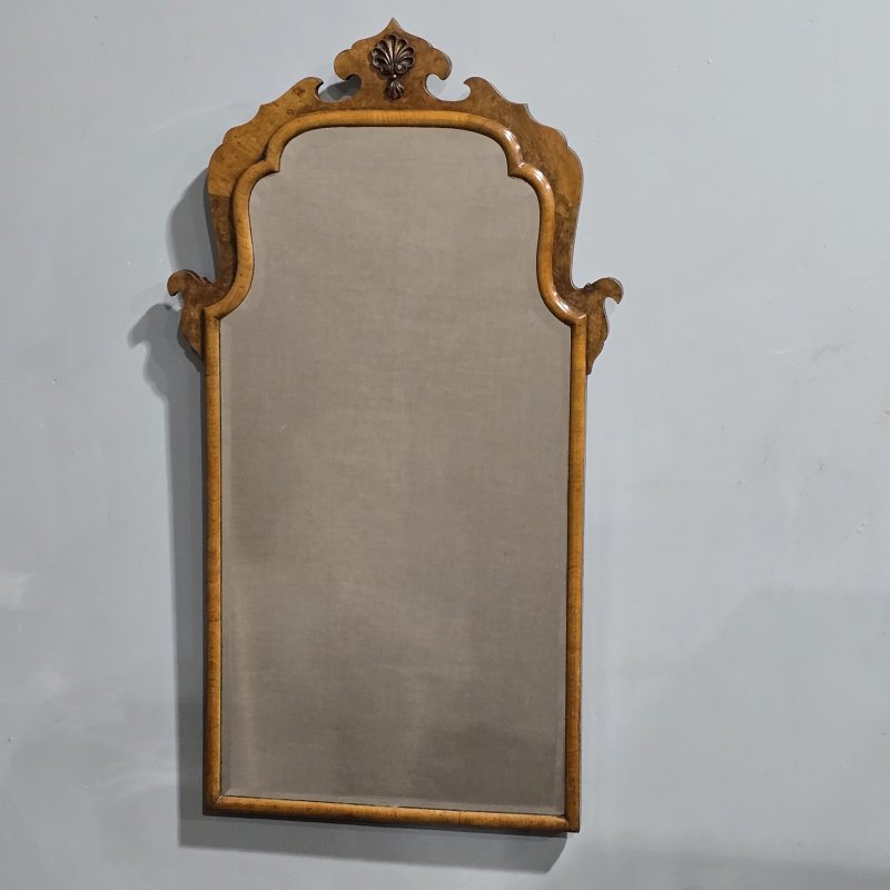 Queen Anne Burr Walnut Wall Mirror - Image 5
