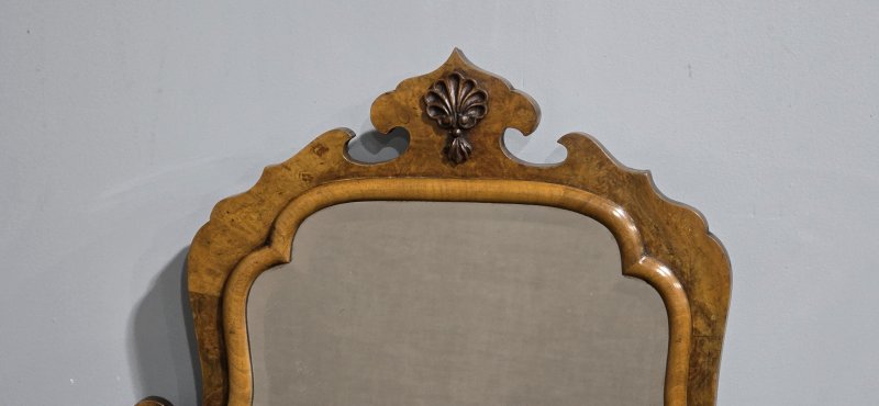 Queen Anne Burr Walnut Wall Mirror - Image 7