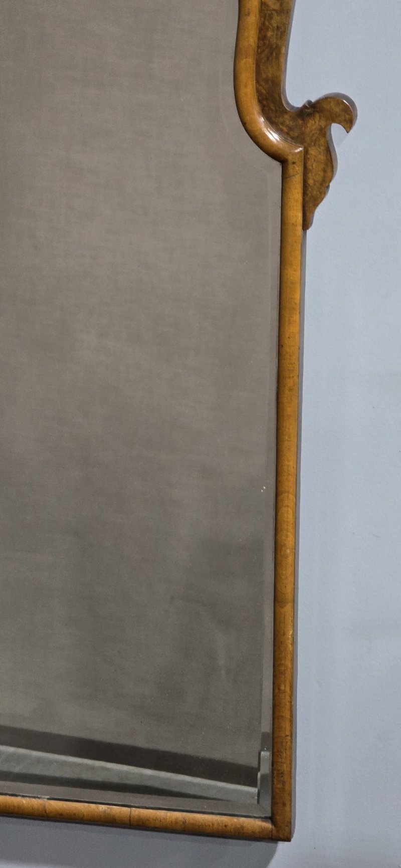 Queen Anne Burr Walnut Wall Mirror - Image 8