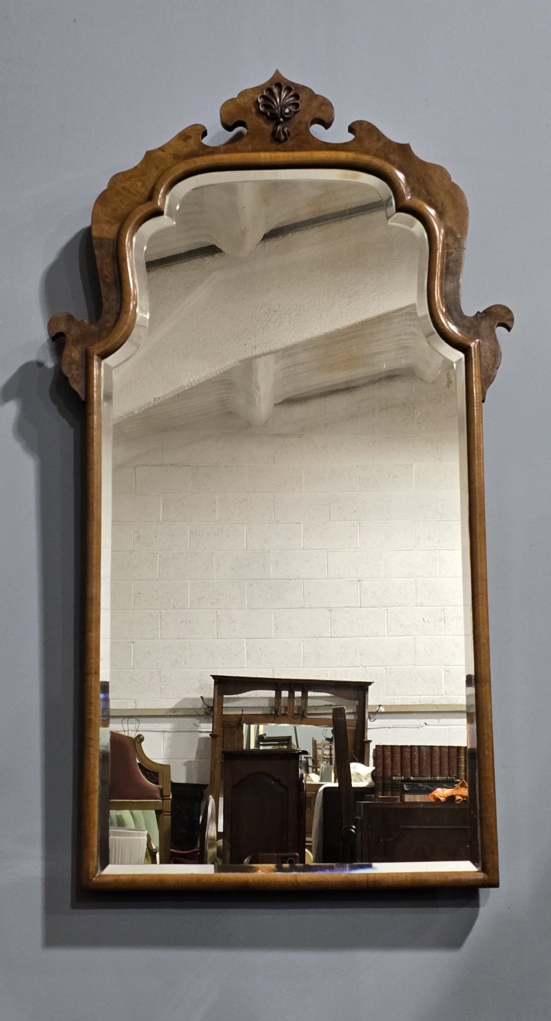 Queen Anne Burr Walnut Wall Mirror - Image 4