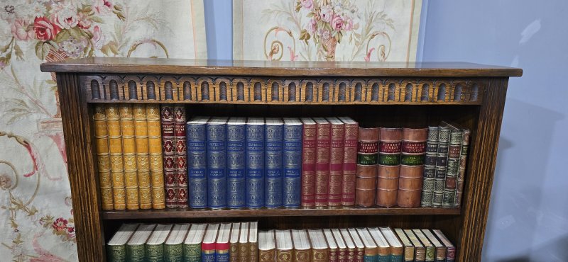 Solid Oak Open Adjustable Library Bookcase - Image 7