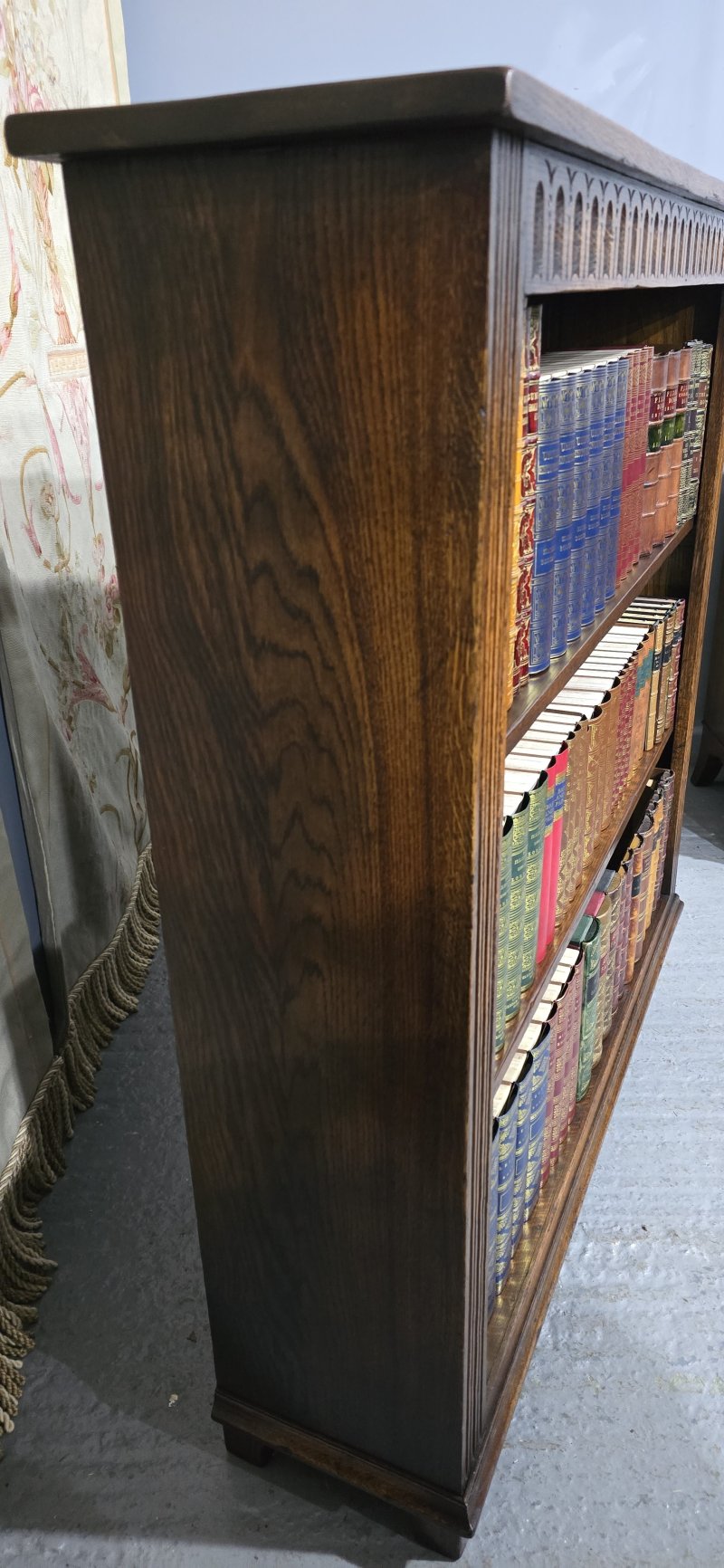 Solid Oak Open Adjustable Library Bookcase - Image 3