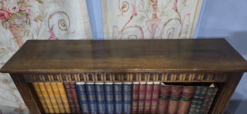 Solid Oak Open Adjustable Library Bookcase - Image 2