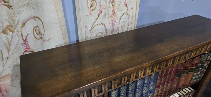 Solid Oak Open Adjustable Library Bookcase - Image 4