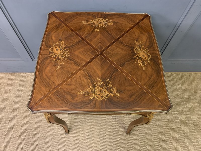 Maple & Co. Inlaid Rosewood Envelope Card Table - Image 17