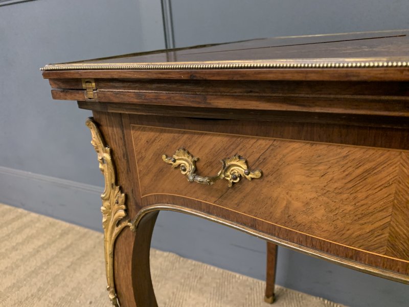 Maple & Co. Inlaid Rosewood Envelope Card Table - Image 3