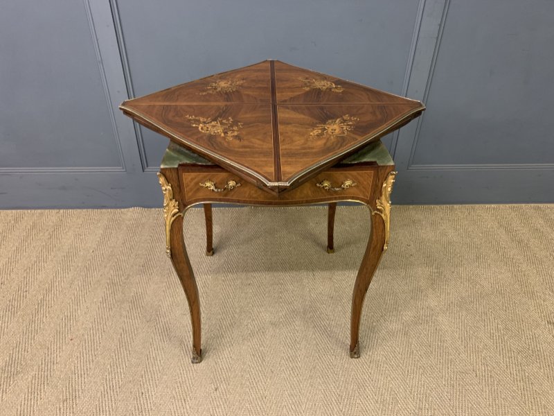 Maple & Co. Inlaid Rosewood Envelope Card Table - Image 13