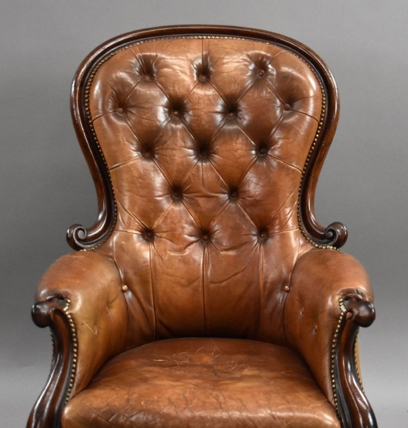 Victorian Leather Armchair - Image 3