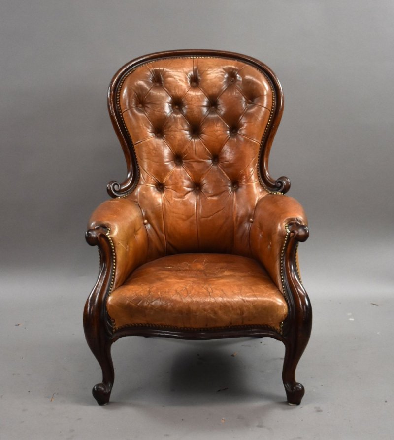 Victorian Leather Armchair - Image 2
