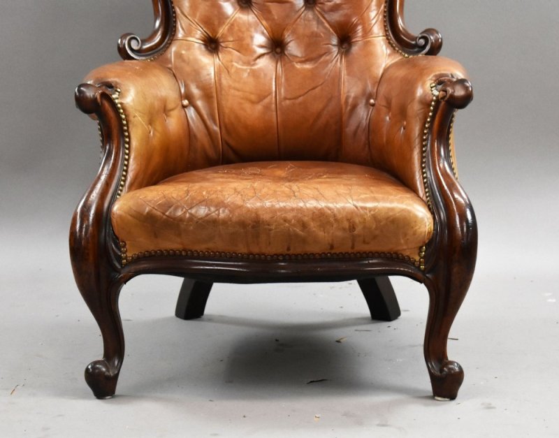 Victorian Leather Armchair - Image 4