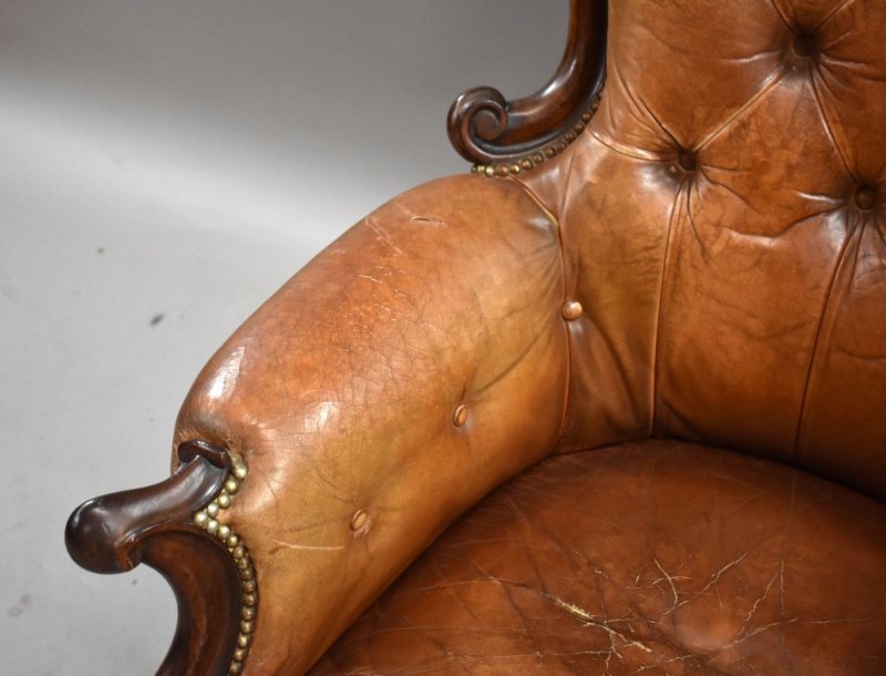 Victorian Leather Armchair - Image 6