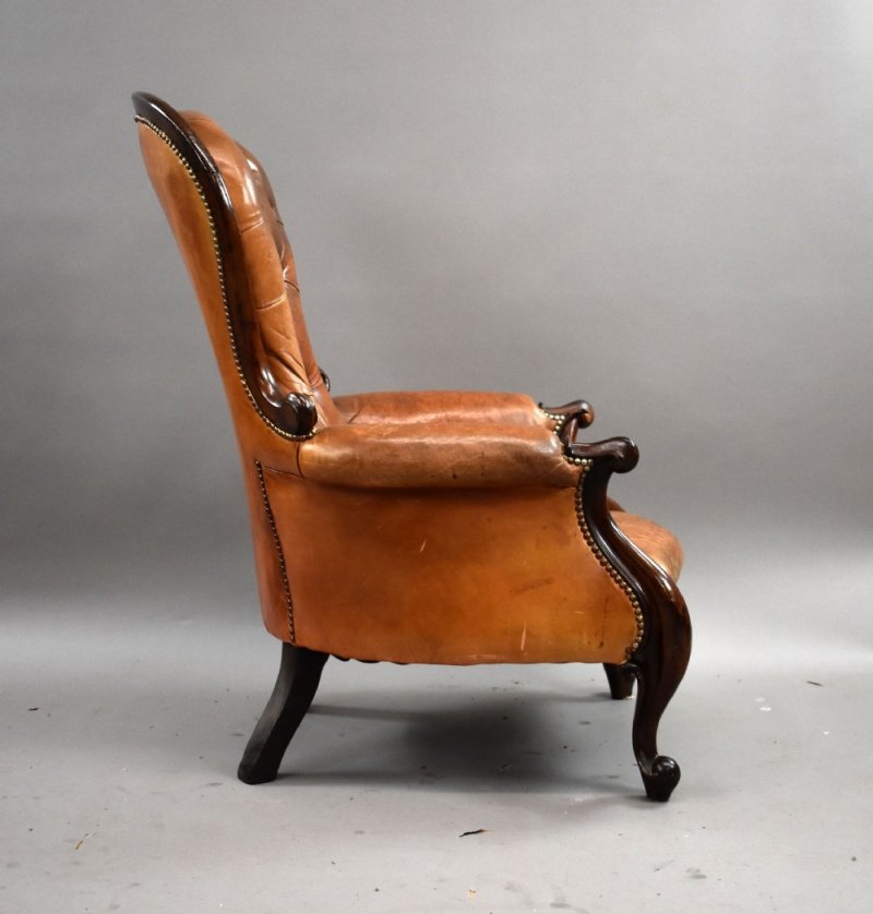 Victorian Leather Armchair - Image 8