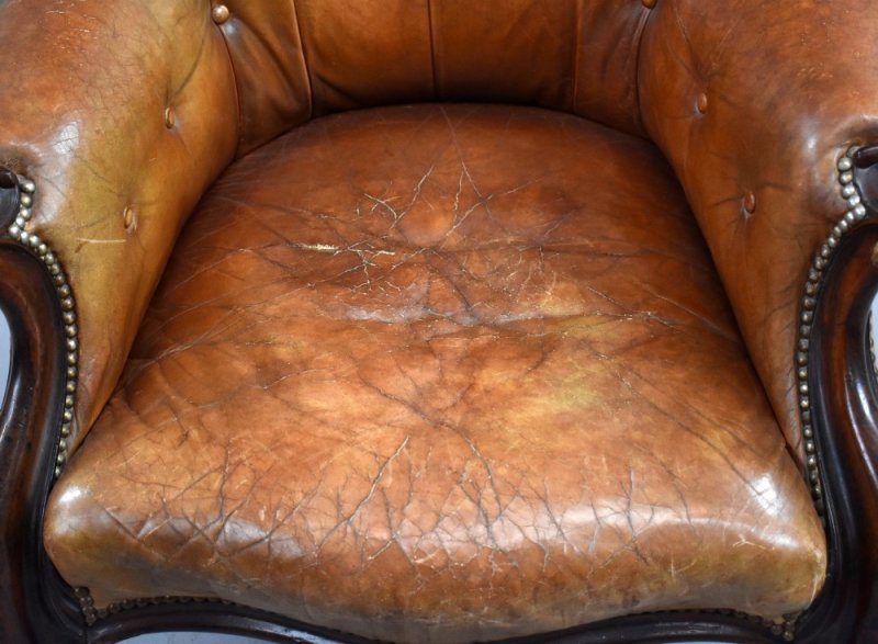Victorian Leather Armchair - Image 7